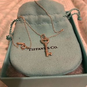 Tiffany & Co Sterling Silver Heart Key Necklace